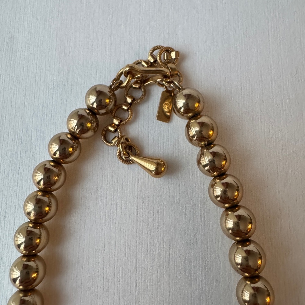 Monet Vintage Gold Ball Beaded Collar Necklace Signed - Picture 2 of 8